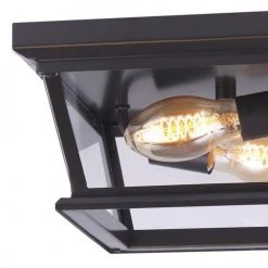 Coupon 🌟 Patriot Lighting® Holliday Oil-Rubbed Bronze 2-Light Outdoor Flush Mount Ceiling Light 🔥 -Patriot Lighting Sales 3561127 DETAIL