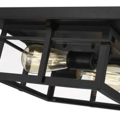 Coupon 🛒 Patriot Lighting® Ward Matte Black Flush Mount Outdoor Ceiling Light 🎉 -Patriot Lighting Sales 3561189 P ALT7