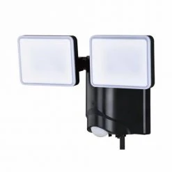 Cheap 🤩 Patriot Lighting® Black LED Dual Head Plug-in Motion Sensor Outdoor Security Flood Light 👏 -Patriot Lighting Sales 3562471 Alt2new