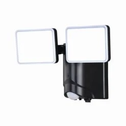 Cheap 🤩 Patriot Lighting® Black LED Dual Head Plug-in Motion Sensor Outdoor Security Flood Light 👏 -Patriot Lighting Sales 3562471 Alt3new