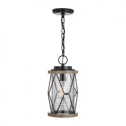 Wholesale ✔️ Patriot Lighting® Elegant Home Bodhi Black & Replica Wood Outdoor Pendant Light ✨