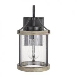 Promo ✨ Patriot Lighting® Elegant Home Brooklyn Natural Iron & Distressed Faux Wood Outdoor Wall Light 🎁 -Patriot Lighting Sales 3563837 Alt1