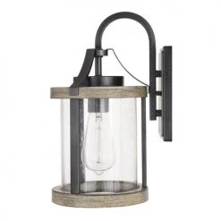 Promo ✨ Patriot Lighting® Elegant Home Brooklyn Natural Iron & Distressed Faux Wood Outdoor Wall Light 🎁 -Patriot Lighting Sales 3563837 Alt2