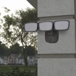 Promo ✨ Patriot Lighting® Dualux Bronze LED Triple Head Outdoor Security Flood Light ✨ -Patriot Lighting Sales 3569426 Alt7