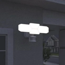 Best Pirce 🧨 Patriot Lighting® Dualux White LED 4-Head Motion Sensor Outdoor Security Flood Light ⌛ -Patriot Lighting Sales 3569446 Alt7