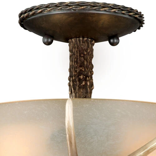 Brand new ❤️ Patriot Lighting® Yoho Black Walnut Antler Semi-Flush Mount Ceiling Light ✨ 4 Brand new ❤️ Patriot Lighting® Yoho Black Walnut Antler Semi-Flush Mount Ceiling Light ✨ - Image 2