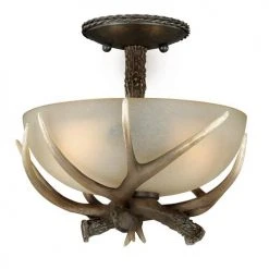 Brand new ❤️ Patriot Lighting® Yoho Black Walnut Antler Semi-Flush Mount Ceiling Light ✨