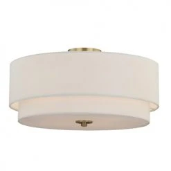 Discount 🤩 Patriot Lighting® Burnaby Matte Brass 4 Light Semi-Flush Mount Ceiling Light 👏