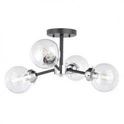 Coupon ⌛ Patriot Lighting® Orbit Satin Nickel 4 Light Semi-Flush Mount Ceiling Light 🎁