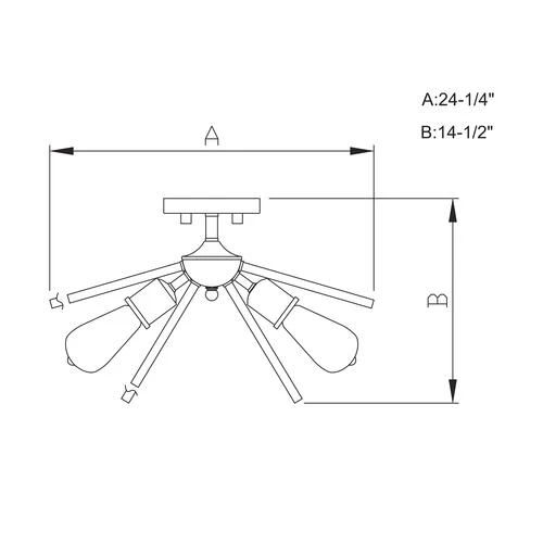 New 🔥 Patriot Lighting® Estelle Nautral Brass 6 Light Semi-Flush Mount Ceiling Light ✔️ 7 New 🔥 Patriot Lighting® Estelle Nautral Brass 6 Light Semi-Flush Mount Ceiling Light ✔️ - Image 5