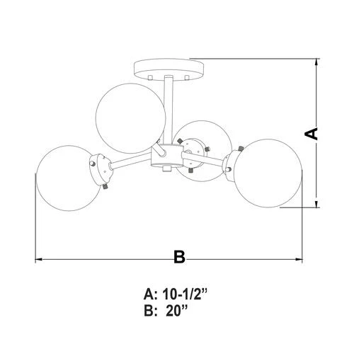 Discount 😉 Patriot Lighting® Orbit Oil Rubbed Bronze 4 Light Semi-Flush Mount Ceiling Light 💯 6 Discount 😉 Patriot Lighting® Orbit Oil Rubbed Bronze 4 Light Semi-Flush Mount Ceiling Light 💯 - Image 4