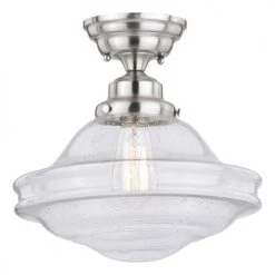 Best Sale ⭐ Patriot Lighting® Huntley Satin Nickel Semi-Flush Mount Ceiling Light ❤️