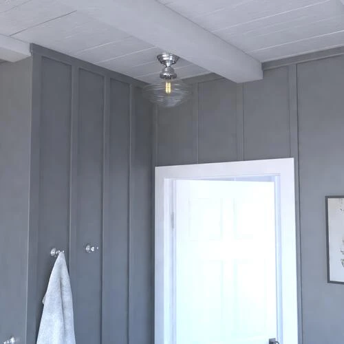 Best Sale ⭐ Patriot Lighting® Huntley Satin Nickel Semi-Flush Mount Ceiling Light ❤️ 6 Best Sale ⭐ Patriot Lighting® Huntley Satin Nickel Semi-Flush Mount Ceiling Light ❤️ - Image 4