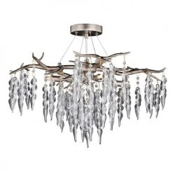 Coupon 👍 Patriot Lighting® Rainier Satin Nickel 4 Light Semi-Flush Mount Ceiling Light ⭐