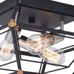 Budget 🥰 Patriot Lighting® Bartlett Oil Rubbed Bronze 3 Light Flush Mount Ceiling Light ✨ -Patriot Lighting Sales C0241 2
