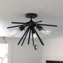 Discount ⭐ Patriot Lighting® Estelle Matte Black 3 Light Semi-Flush Mount Ceiling Light ✨ 14 Discount ⭐ Patriot Lighting® Estelle Matte Black 3 Light Semi-Flush Mount Ceiling Light ✨ -Patriot Lighting Sales C0249 L2