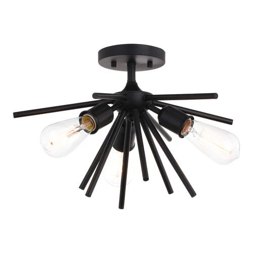 Discount ⭐ Patriot Lighting® Estelle Matte Black 3 Light Semi-Flush Mount Ceiling Light ✨ 3 Discount ⭐ Patriot Lighting® Estelle Matte Black 3 Light Semi-Flush Mount Ceiling Light ✨