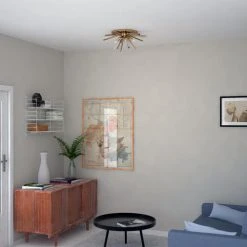 Outlet 🎉 Patriot Lighting® Aria Natural Brass Flush Mount Ceiling Light ⌛ -Patriot Lighting Sales C0250 L1