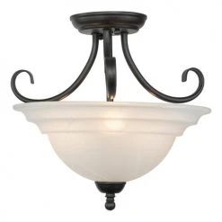 Brand new ⌛ Patriot Lighting® Babylon Oil Burnished Bronze Semi-Flush Mount Ceiling Light 🎁