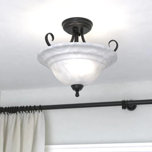 Brand new ⌛ Patriot Lighting® Babylon Oil Burnished Bronze Semi-Flush Mount Ceiling Light 🎁 8 Brand new ⌛ Patriot Lighting® Babylon Oil Burnished Bronze Semi-Flush Mount Ceiling Light 🎁 - Image 6