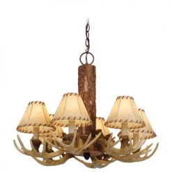 Promo ✔️ Patriot Lighting® Lodge Noachian Stone 6 Light Chandelier 👏