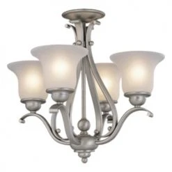 Coupon 💯 Patriot Lighting® Monrovia Brushed Nickel 4 Light Chandelier ❤️ -Patriot Lighting Sales CH35404BN 1