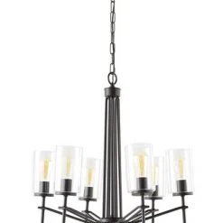 Coupon ✔️ Patriot Lighting® Nolie 6-Light Matte Black Chandelier ✔️