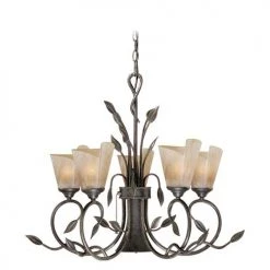 Budget 🛒 Patriot Lighting® Capri Black Walnut 6 Light Chandelier ❤️