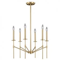 Wholesale 😍 Patriot Lighting® Kedzie Natural Brass 6 Light Chandelier ✨