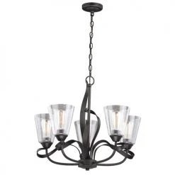 Hot Sale 🎁 Patriot Lighting® Cinta Oil Rubbed Bronze 5 Light Chandelier 😍