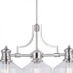 Budget ✨ Patriot Lighting® Beloit Satin Nickel 3 Light Chandelier 😀 -Patriot Lighting Sales H0220 2