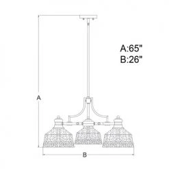 Budget ✨ Patriot Lighting® Beloit Satin Nickel 3 Light Chandelier 😀 -Patriot Lighting Sales H0220 DWG