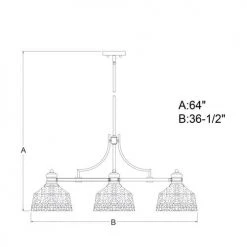 New 🛒 Patriot Lighting® Beloit Satin Nickel 3 Light Chandelier 🔔 -Patriot Lighting Sales H0221 DWG