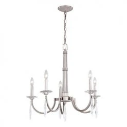 New 🔥 Patriot Lighting® Hoyne Polished Nickel 5 Light Chandelier 👍