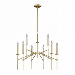 Flash Sale 💯 Patriot Lighting® Kedzie Natural Brass 9 Light Chandelier ⌛
