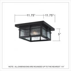 Budget 🥰 Patriot Lighting® Wren Matte Black 2-Light Outdoor Flush Mount Ceiling Light 🔥 -Patriot Lighting Sales MND2523E DIM