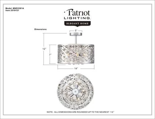 Hot Sale 💯 Patriot Lighting® Elegant Home Braylen Chrome 5-Light Semi-Flush Mount Ceiling Light ✔️ 7 Hot Sale 💯 Patriot Lighting® Elegant Home Braylen Chrome 5-Light Semi-Flush Mount Ceiling Light ✔️ - Image 5