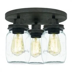 Top 10 ✨ Patriot Lighting® Wheland Matte Black 3-Light Semi-Flush Mount Ceiling Light 🔥