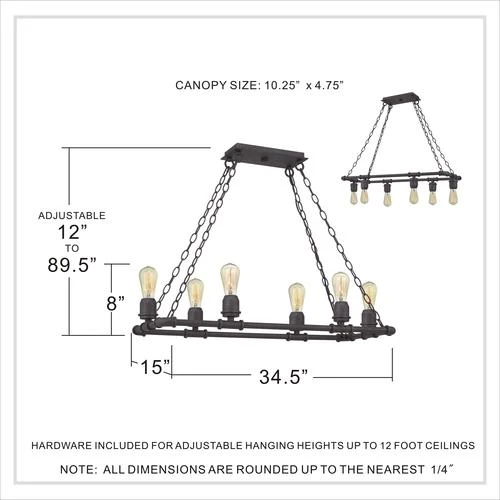 Hot Sale 🤩 Patriot Lighting® Elegant Home Pipper Matte Black 6 Light Island Light ✔️ 9 Hot Sale 🤩 Patriot Lighting® Elegant Home Pipper Matte Black 6 Light Island Light ✔️ - Image 7