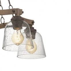 Best Sale 🔔 Patriot Lighting® Elegant Home Astaria 5-Light Matte Black & Faux Wood Chandelier ⭐ -Patriot Lighting Sales MND4326A 5