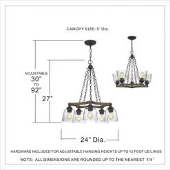 Best Sale 🔔 Patriot Lighting® Elegant Home Astaria 5-Light Matte Black & Faux Wood Chandelier ⭐ -Patriot Lighting Sales MND4326A DIM