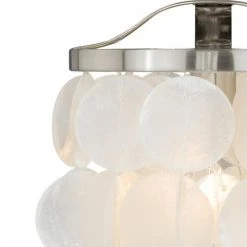 Best Pirce 🌟 Patriot Lighting® Elsa Capiz Shell Satin Nickel Pendant 💯 -Patriot Lighting Sales P0141 2