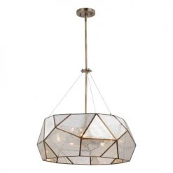 Hot Sale ⌛ Patriot Lighting® Euclid Aged Brass 5 Light Pendant ⌛