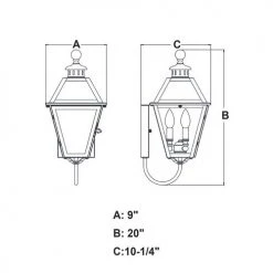 Best Sale 🎉 Patriot Lighting® Nottingham Textured Black 3-Light Outdoor Wall Light 🌟 -Patriot Lighting Sales T0079 DWG