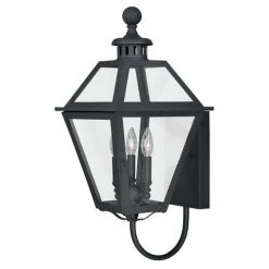 Outlet 🎁 Patriot Lighting® Nottingham Textured Black 3-Light Outdoor Wall Light ✨