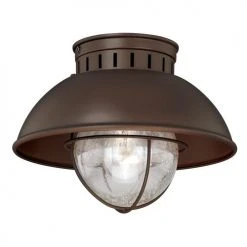 Coupon 👍 Patriot Lighting® Harwich Burnished Bronze Outdoor Flush Mount Light 💯