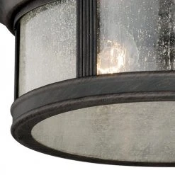 Coupon 💯 Patriot Lighting® Hanover Brushed Iron 2-Light Outdoor Flush Mount Light ✨ -Patriot Lighting Sales T0155 1