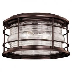 Cheap 👍 Patriot Lighting® Hyannis Burnished Bronze 2-Light Outdoor Flush Mount Light 🎉