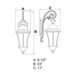 Buy 🔔 Patriot Lighting® Dualux® Aberdeen Shiny Black Outdoor Wall Light ✔️ 11 Buy 🔔 Patriot Lighting® Dualux® Aberdeen Shiny Black Outdoor Wall Light ✔️ -Patriot Lighting Sales T0320 DWG