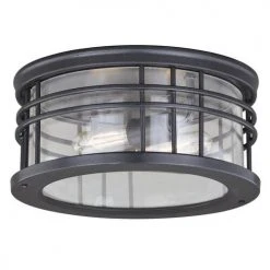 Brand new ✔️ Patriot Lighting® Wrightwood Vintage Black 2-Light Outdoor Flush Mount Light ⌛